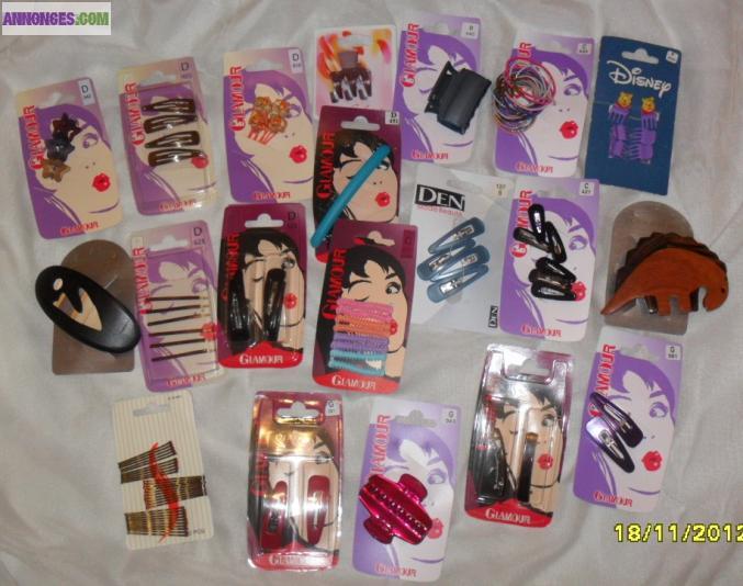 20 paquets accessoires cheveux emballage d'origine