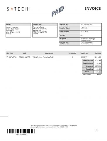 Nouveau chargeur induction 3 en 1 Satechi (CES 2020) / NEUF avec facture