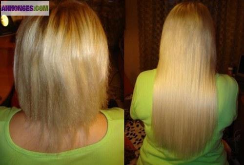 Pose extensions cheveux a chaud