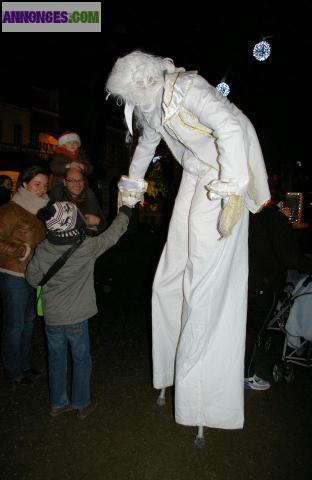 Spectacle de clown, animations de rue,échassier,mime,statue