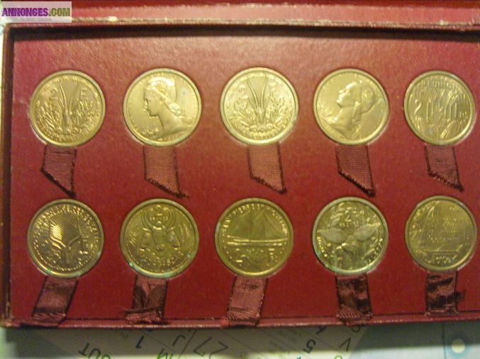 Coffret"ESSAI" (23 pieces essais)colonnies francaises