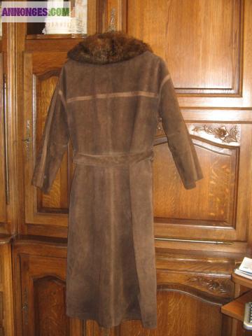 Manteau long en dain taille 38