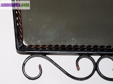 MIROIR ART DECO EN FER FORGE