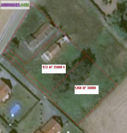 Terrain constructible entre 770 et 1665 m²