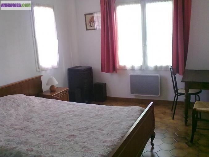 T3 de 57m2 dans villa, tout confort, à 3km des plages, avec jardin dans quartier calme, proche commodités, parking.