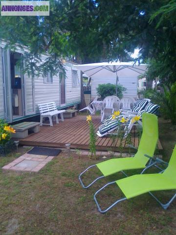 Loue mobil home 400 m de la mer,camping 3***