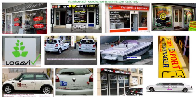 Lettrage adhesif msf decoupe texte et logo