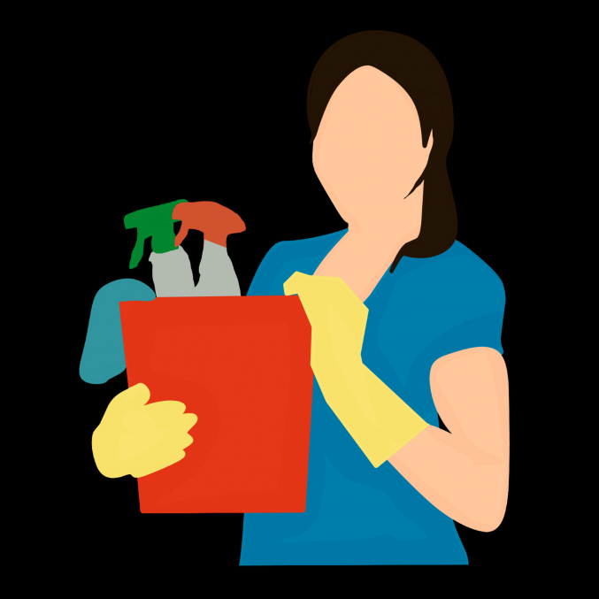 Ménage, nettoyage et repassage à domicile.