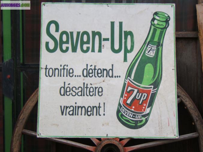 PLAQUE  EN  FER  "SEVEN UP"