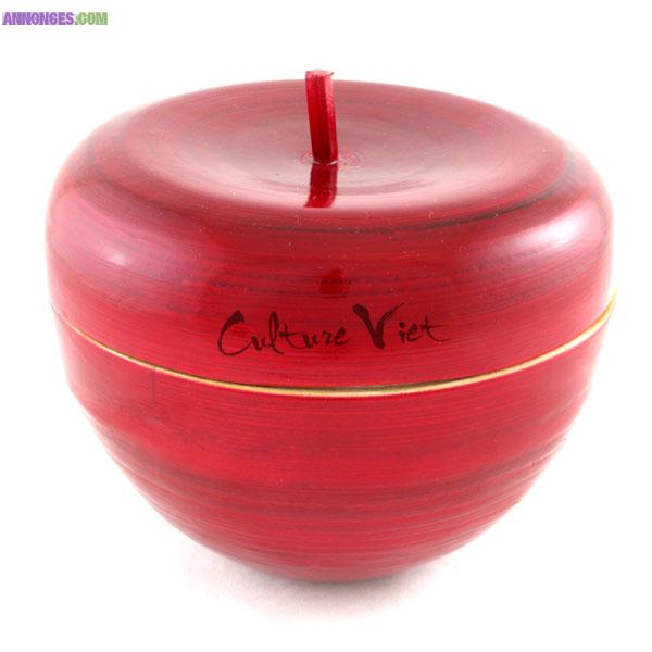 Boîte en bambou en forme de pomme