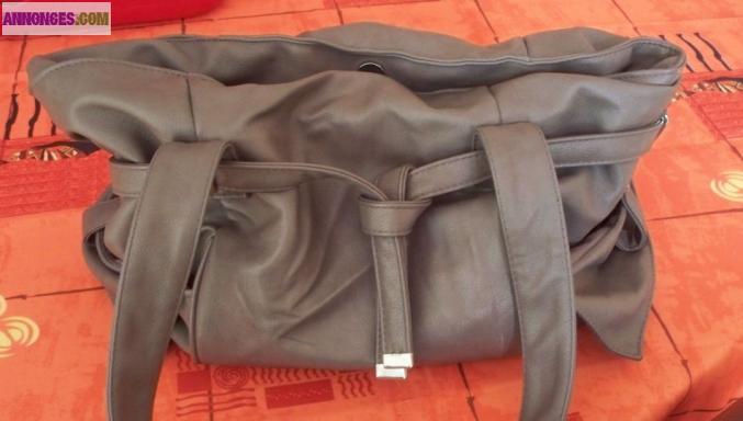 Sac à main gris