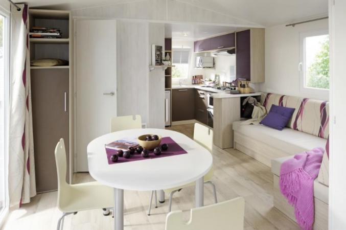 Location mobil-home 2 chambres: clim+ piscine + plage