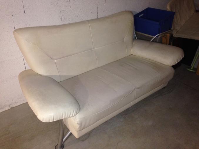 Canapé 2 places simili cuir blanc