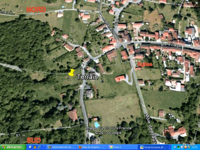 Terrain à batir 45 mn de Tlse 3.50 € d'autoroute au pied des Pyrénées