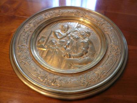 Assiette décorative laiton 