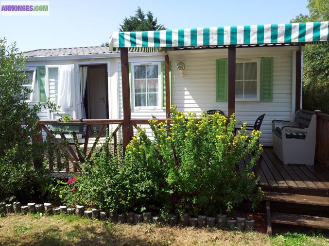 Mobil home + terrain + Abris de jardin et terrasse en bois