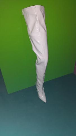 Cuissarde blanche a talon aiguille