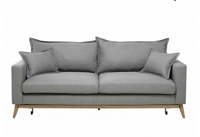 Magnifique canapé-lit scandinave 3 places gris claire maison du monde