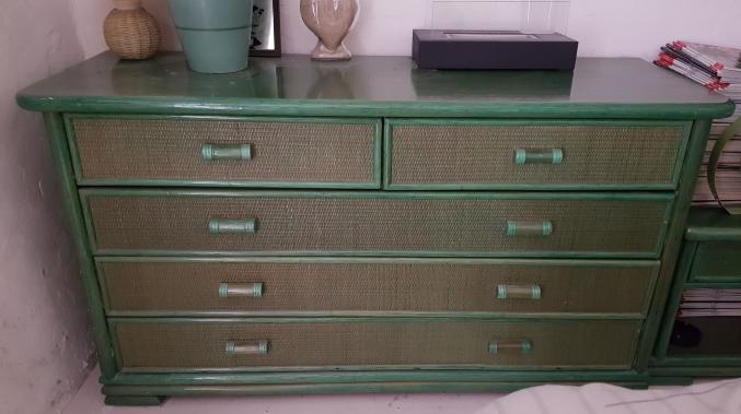 Chambre en Rotin vert