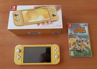 Nintendo switch lite jaune + jeu animal crossing