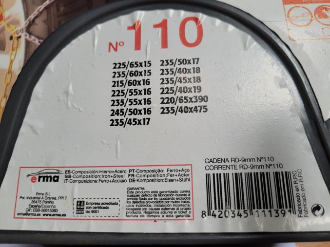 Chaines à neige neuve