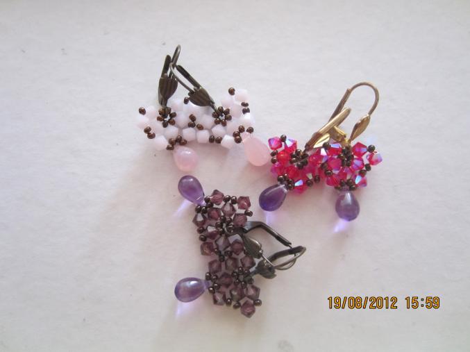 Boucles d'oreilles papillons cristal (fait main)