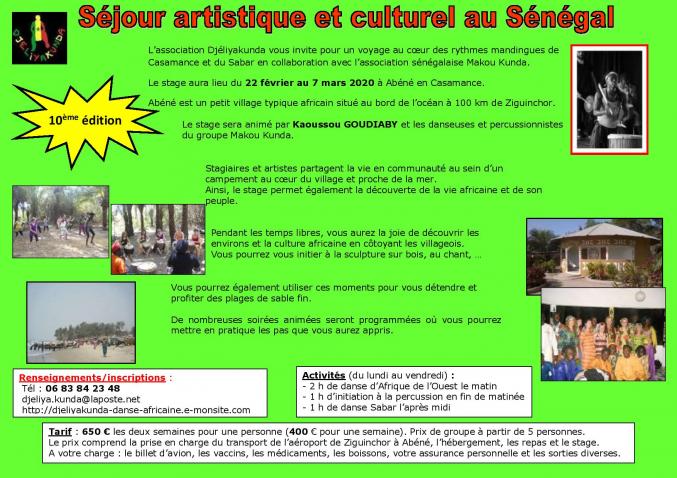 Stage de danse africaine et percussions au Sénégal