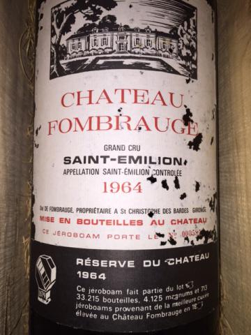 Vins de bordeaux château fombrauge millésimé 1964