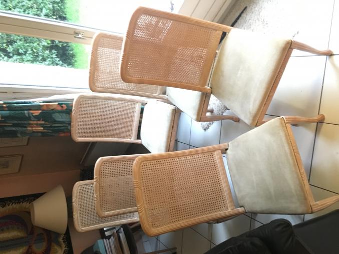 CHAISES HAUT DOSSIER CERUSE BLANC