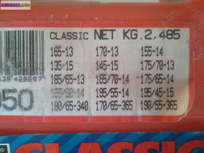 Chaines à neige pour les pneus 13-14-15 pouces de la marque sinto classic