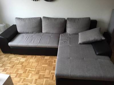 Canapé d'angles gris et noir