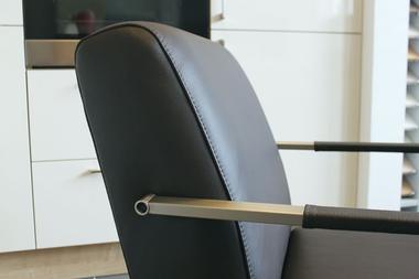 FAUTEUIL CLUB EN CUIR PLEINE FLEUR NOIR