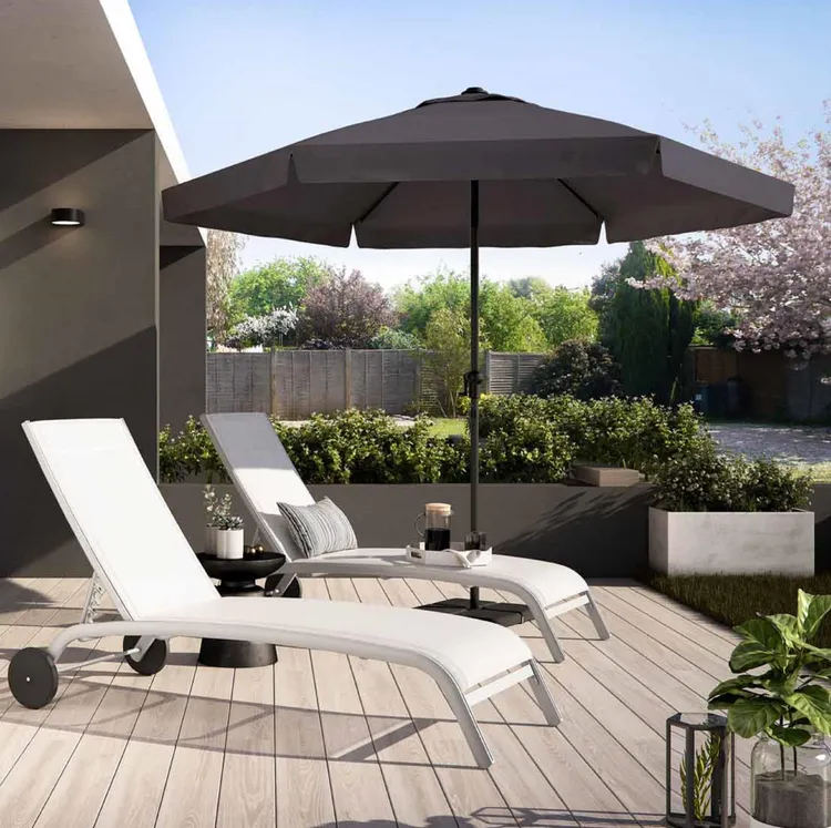 Parasol à Pied Central Naterial - Différents coloris - 3x3 m