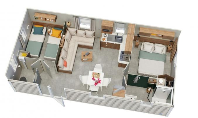 Mobilhome d'occasion dans résidence vacances 4*
