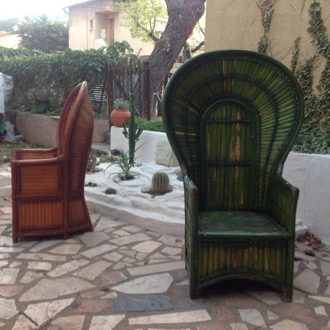 Fauteuils " rotin "