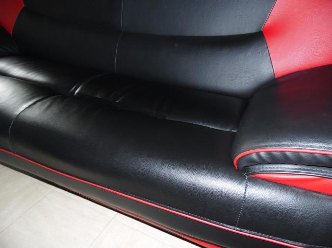 Moderne canapé 3 places Noir et Rouge