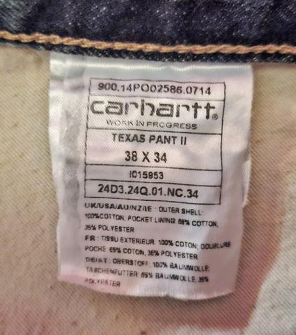 Jean Carhartt 38 x 34  "Texas Pant II - Coast Washed" NEUF