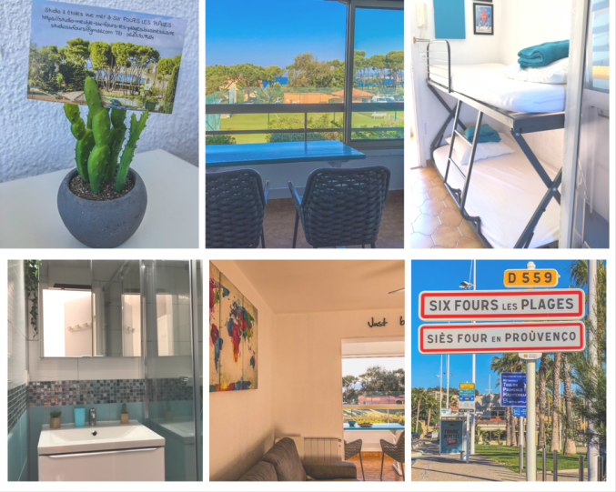 Location studio avec vue mer pour 4 à Six Fours