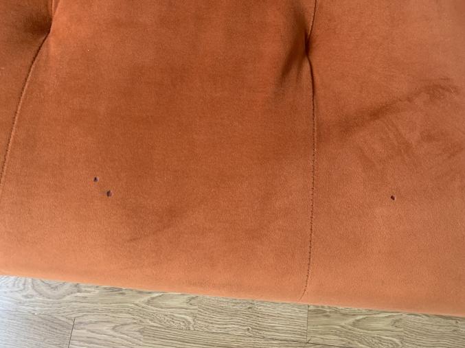 Canapé inclinable 3 places velours orange