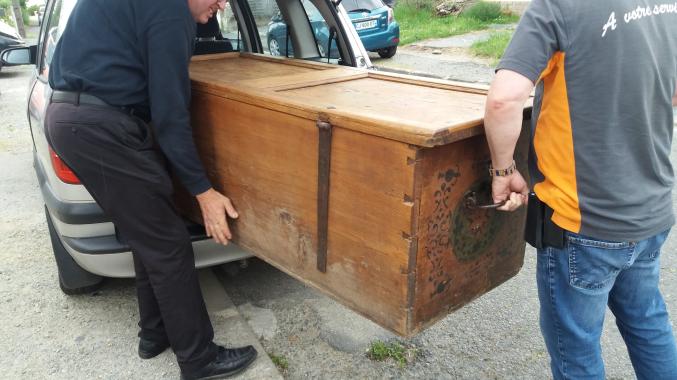 COFFRE ALSACIEN DE MARIAGE XIXe