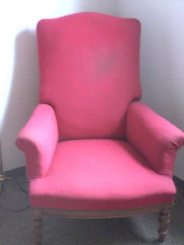 Fauteuil tissu rouge