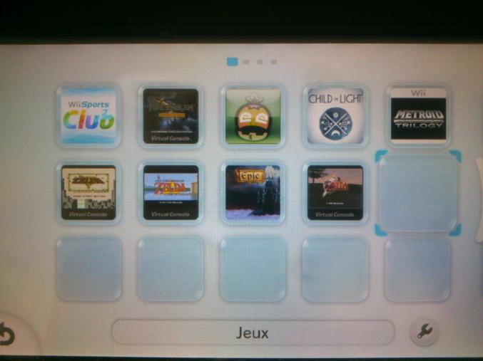  WiiU 32Go + Wiimote + 3 jeux CD + 8 jeux achetés en ligne