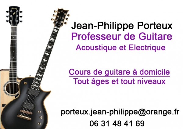 Professeur de guitare donne cours à domicile