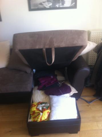 Canapé d'angle convertible en lit deux places