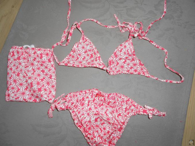 Maillot de bain fillette fleuri rouge Bakker T 2 ANS neuf 
