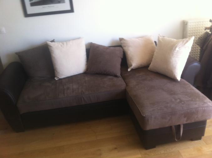 Canapé d'angle convertible en lit deux places