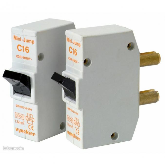 16A 1x disjoncteur fusible automatique 16A à broches 20mm 230V à 400V CEBEC 3000