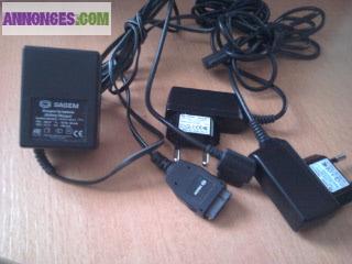 Chargeurs+cables USB Sagem