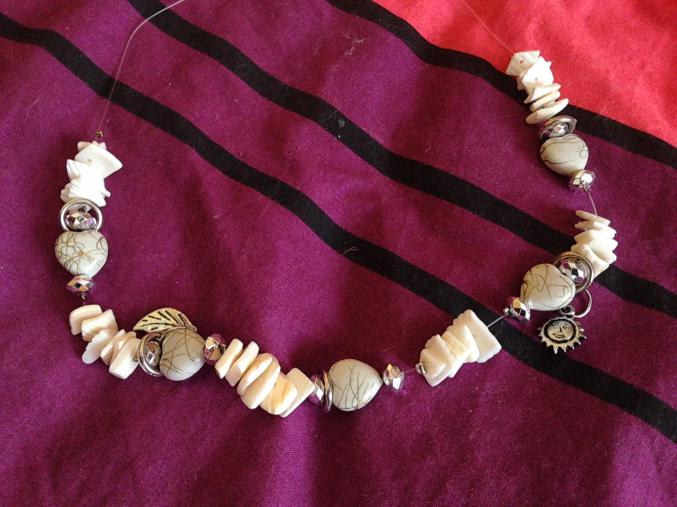 Bracelet + collier en coquillages