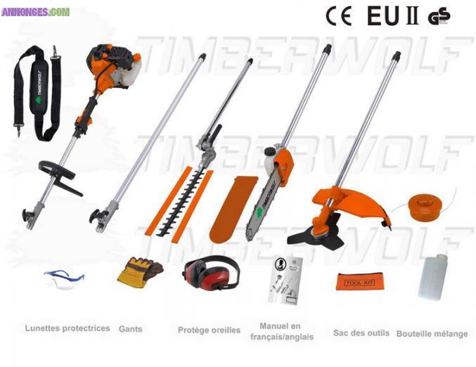 5EN1 Tronçonneuse Débroussailleuse Taille haie Elageuse avec Rallonge Neuf